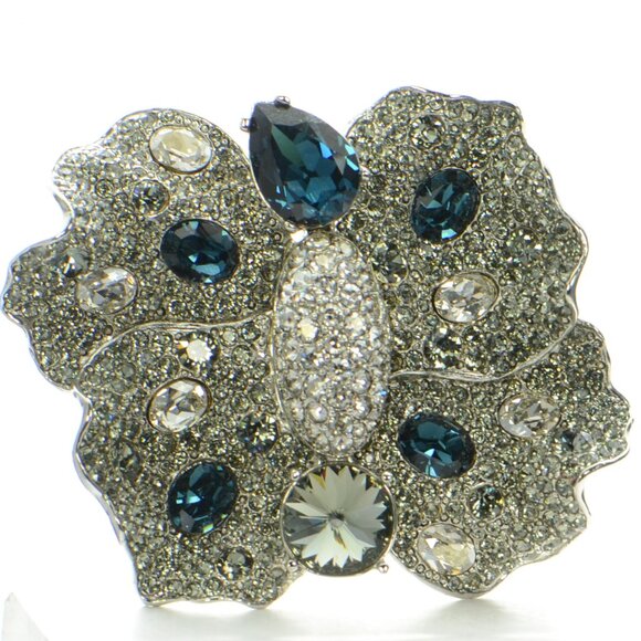 Vintage Oscar de la Renta Crystal Butterfly Pin Brooch - Picture 2 of 8